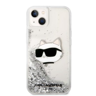 iPhone 14 PLUS silver NFT Liquid Glitter KARL LAGERFELD nugarėlė 2