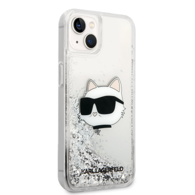 iPhone 14 PLUS silver NFT Liquid Glitter KARL LAGERFELD nugarėlė 4