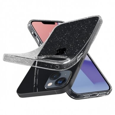 iPhone 14 PLUS skaidri SPIGEN CRYSTAL GLITTER nugarėlė 5