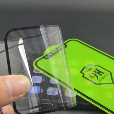 iPhone 14 PRO apsauginis black 3D FLEXIBLE stiklas 3