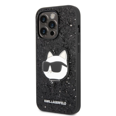 iPhone 14 PRO black Glitter Choupette Patch KARL LAGERFELD nugarėlė 1