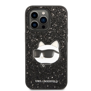 iPhone 14 PRO black Glitter Choupette Patch KARL LAGERFELD nugarėlė 2