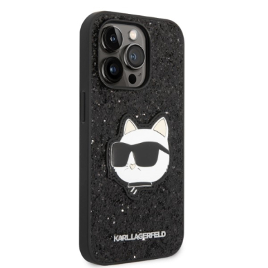 iPhone 14 PRO black Glitter Choupette Patch KARL LAGERFELD nugarėlė 3