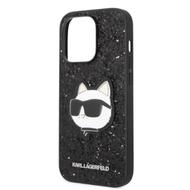 iPhone 14 PRO black Glitter Choupette Patch KARL LAGERFELD nugarėlė 5