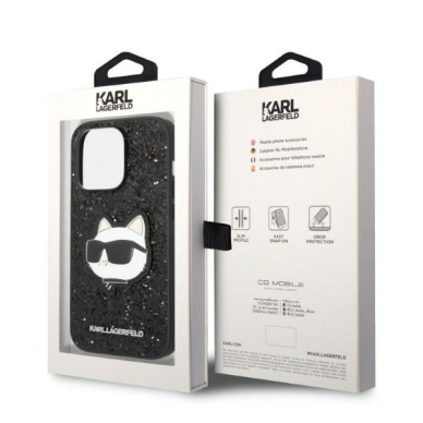 iPhone 14 PRO black Glitter Choupette Patch KARL LAGERFELD nugarėlė 7