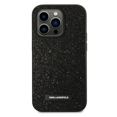 iPhone 14 PRO black Glitter Plaque Logo KARL LAGERFELD nugarėlė 2