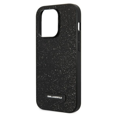 iPhone 14 PRO black Glitter Plaque Logo KARL LAGERFELD nugarėlė 5