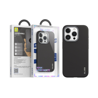 iPhone 14 PRO black Leather Magnetic Mr. Monkey nugarėlė 6