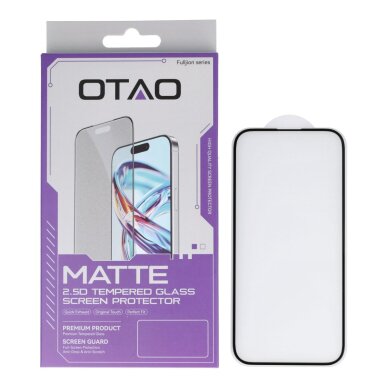 iPhone 14 PRO black pilnas OTAO MATTE apsauginis stiklas 1