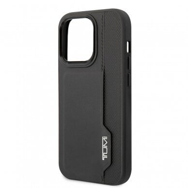 iPhone 14 PRO black TUMI Leather W/ Vertical Card Slot nugarėlė 5