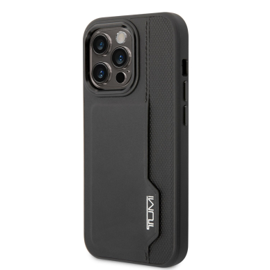 iPhone 14 PRO black TUMI Leather W/ Vertical Card Slot nugarėlė 3