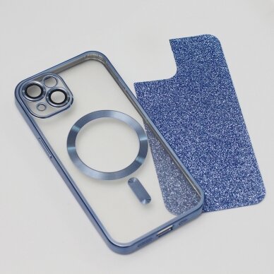 iPhone 14 PRO blue Glitter Chrome Mag nugarėle 4