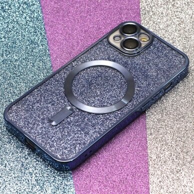 iPhone 14 PRO blue Glitter Chrome Mag nugarėle 5