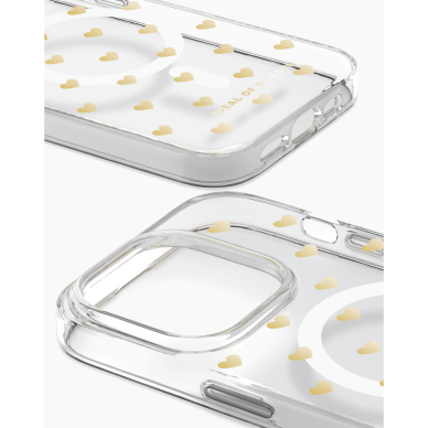 iPhone 14 PRO iDeal Of Sweden Clear MagSafe nugarėlė Golden Hearts 1