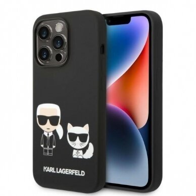 iPhone 14 PRO juoda Magsafe KARL LAGERFELD nugarėlė KLHMP14LSSKCK 1
