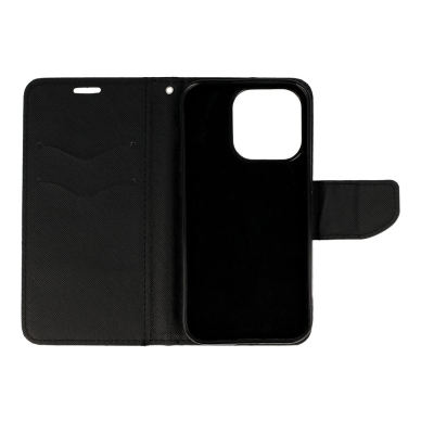 iPhone 14 PRO juodas Fancy Diary dėklas 4