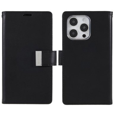 iPhone 14 PRO juodas MERCURY RICH DIARY dėklas 1