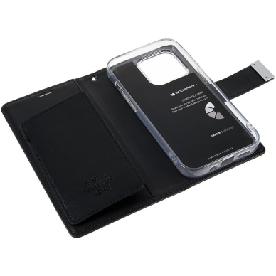 iPhone 14 PRO juodas MERCURY RICH DIARY dėklas 7