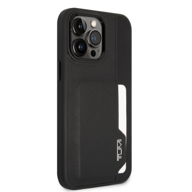 iPhone 14 PRO MAX black TUMI Leather W/ Vertical Card Slot nugarėlė 4