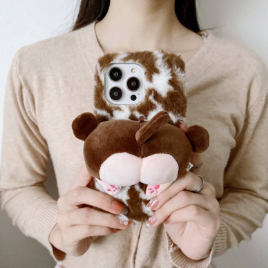 iPhone 14 PRO MAX brown nugarėlė Fluffy Monkey 1