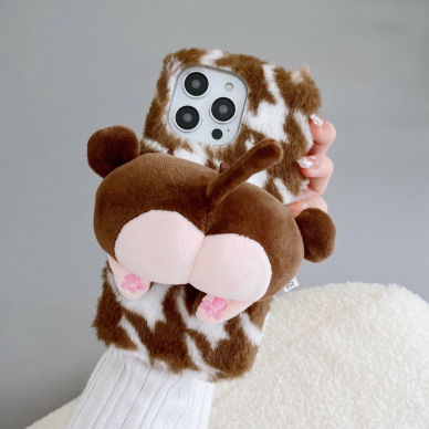 iPhone 14 PRO MAX brown nugarėlė Fluffy Monkey 2