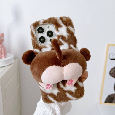iPhone 14 PRO MAX brown nugarėlė Fluffy Monkey