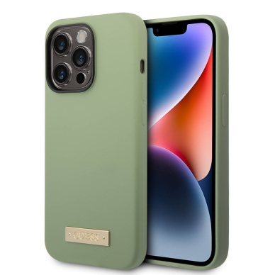 iPhone 14 PRO MAX chaki spalvos Magsafe GUESS nugarėlė GUHMP14XSBPLA 1