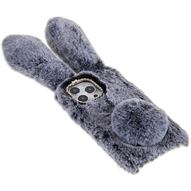 iPhone 14 PRO MAX dark grey nugarėlė Fluffy rabbit 2