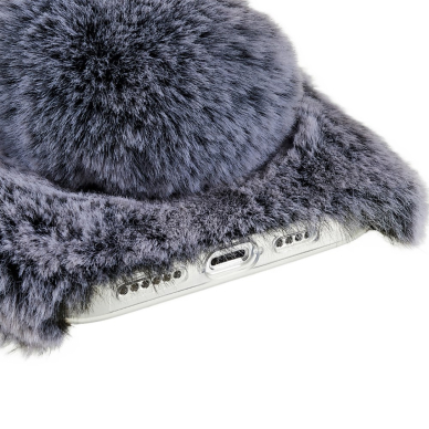iPhone 14 PRO MAX dark grey nugarėlė Fluffy rabbit 4