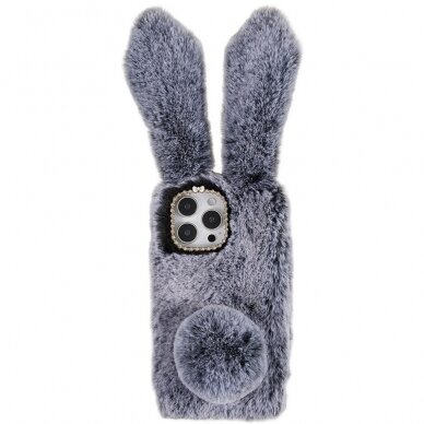 iPhone 14 PRO MAX dark grey nugarėlė Fluffy rabbit