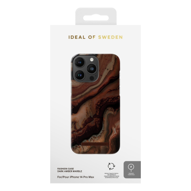 iPhone 14 PRO MAX iDeal Of Sweden nugarėlė MagSafe Dark Amber Marble 3