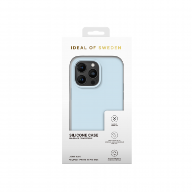 iPhone 14 PRO MAX iDeal Of Sweden nugarėlė MagSafe Silicone Light Blue 4