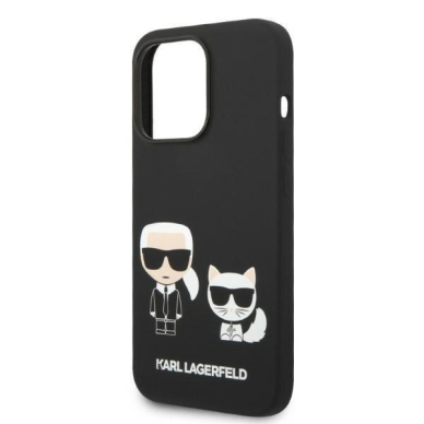 iPhone 14 PRO MAX black Silicone Liquid Magsafe KARL LAGERFELD nugarėlė 1