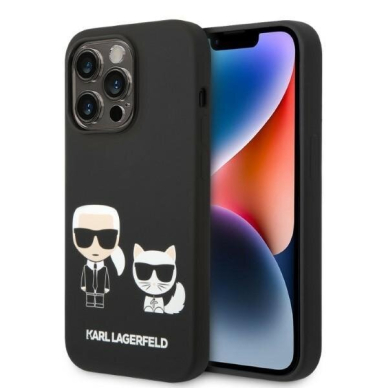 iPhone 14 PRO MAX black Silicone Liquid Magsafe KARL LAGERFELD nugarėlė 3
