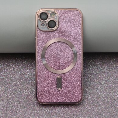 iPhone 14 PRO MAX pink Glitter Chrome Mag nugarėle 1