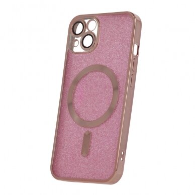 iPhone 14 PRO MAX pink Glitter Chrome Mag nugarėle 2