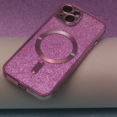 iPhone 14 PRO MAX pink Glitter Chrome Mag nugarėle 6