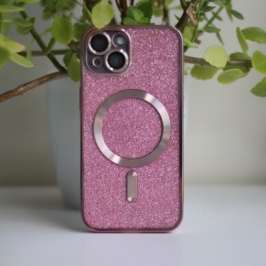 iPhone 14 PRO MAX pink Glitter Chrome Mag nugarėle 7
