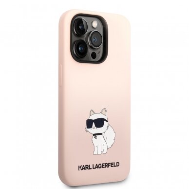 iPhone 14 PRO MAX pink NFT Liquid Silicone KARL LAGERFELD nugarėlė 4