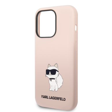 iPhone 14 PRO MAX pink NFT Liquid Silicone KARL LAGERFELD nugarėlė 5
