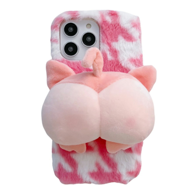 iPhone 14 PRO MAX pink nugarėlė Fluffy Monkey