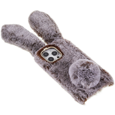 iPhone 14 PRO MAX brown nugarėlė Fluffy rabbit 2