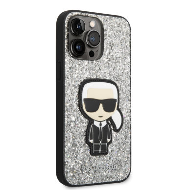 iPhone 14 PRO MAX sidabro sp. glitter KARL LAGERFELD nugarėlė KLHCP14XGFKPG 4