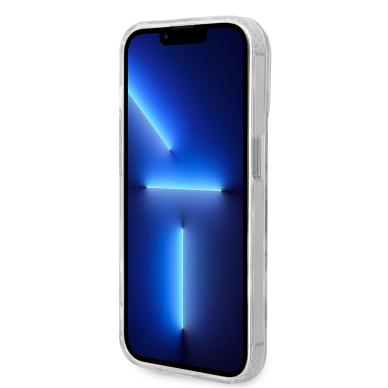 iPhone 14 PRO MAX skaidri + sidabro sp. Magsafe GUESS nugarėlė GUHMP14XHTRMS 1