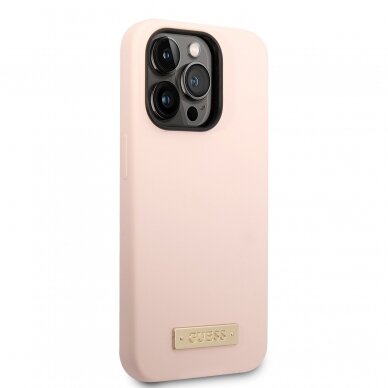 iPhone 14 PRO MAX šviesiai rožinė Magsafe GUESS nugarėlė GUHMP14XSBPLP 4