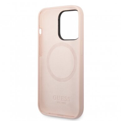 iPhone 14 PRO MAX šviesiai rožinė Magsafe GUESS nugarėlė GUHMP14XSBPLP 6