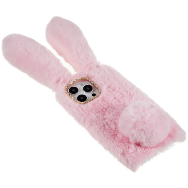 iPhone 14 PRO MAX pink nugarėlė Fluffy rabbit 2