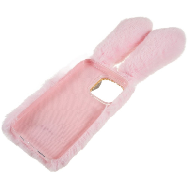 iPhone 14 PRO MAX pink nugarėlė Fluffy rabbit 5