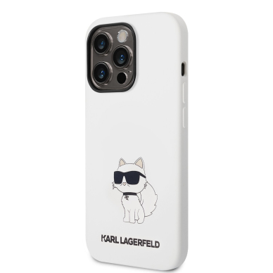 iPhone 14 PRO MAX white NFT Liquid Silicone KARL LAGERFELD nugarėlė 3