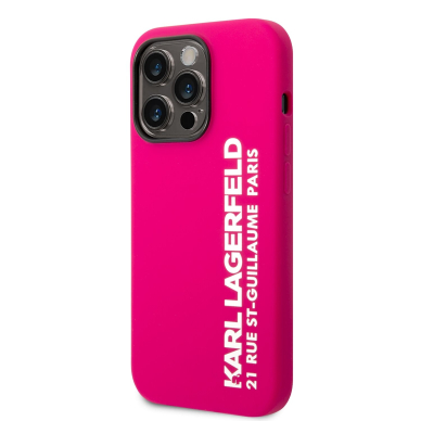 iPhone 14 PRO neo rožinė KARL LAGERFELD nugarėlė KLHCP14LSRSGVTF 3